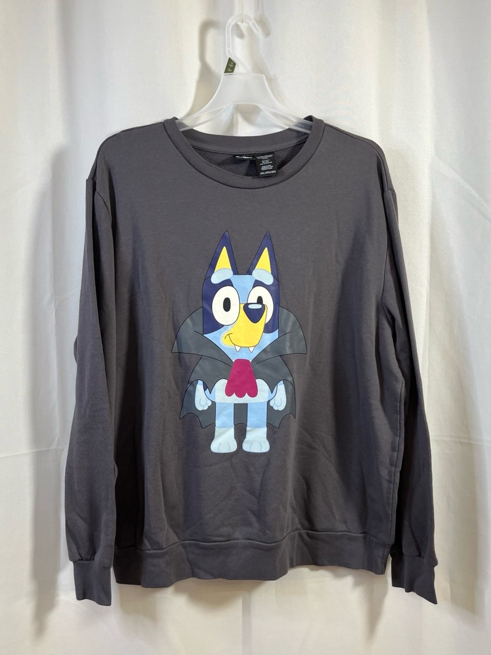 BLUEY Vampire Halloween Sweatshirt Men's Size XXL Crewneck Charcoal Gray